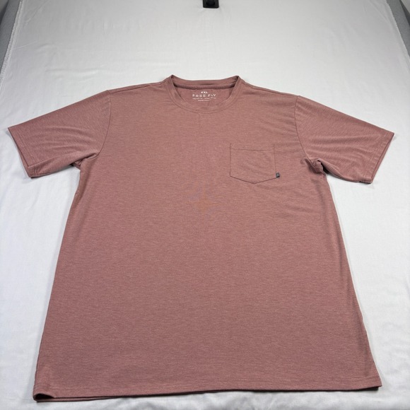 Free Fly Shirt Mens 2XL Red Performance Bamboo Flex Pocket Tee Crew Neck - Picture 1 of 9